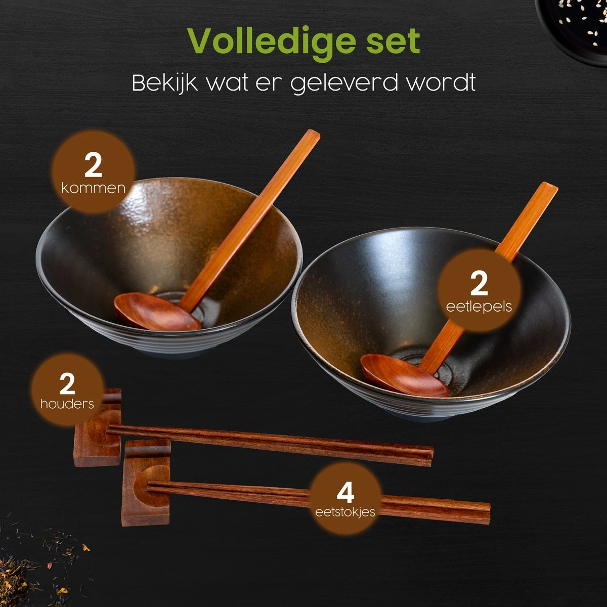 Greenwill Noodle Kom Set – Luxe Japans Servies Voor 2 Personen – Duurzame Keramieke Soepkommen – Inclusief Chopsticks Eetlepels En Houders 11 Greenwill Noodle Kom Set – Luxe Japans Servies Voor 2 Personen – Duurzame Keramieke Soepkommen – Inclusief Chopsticks Eetlepels En Houders - Afbeelding 11