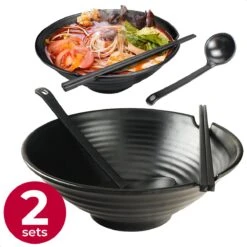 Dayshake Noodle Kom Set - 2 Sets - Noodles Ramen Servies - Noodle Bowl - Japanse Ramen Bowl