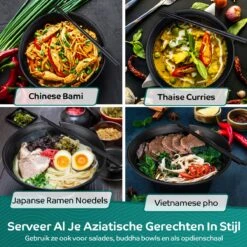 Homewize Ramen Bowl 3x - Set 14-delig - Noodle Kom Set Met Soeplepels & Eetstokjes - Sterk & Vaatwasserbestendig Japans Melamine Servies - Stijlvolle Noodle Bowl Set Voor 3 Personen - Duurzaam Cadeau -Serviesselectie Winkel 1200x1200 537