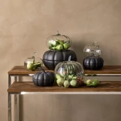Riviera Maison Voorraadpot Met Deksel - Pumpkin Decoration Bowl - Zwart - Maat XL -Serviesselectie Winkel 1200x1200 545