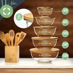 Klarstein Glazen Serveerschaal Met Bamboe Deksel - Afwasmachinebestendig - Veelzijdig Inzetbaar -Serviesselectie Winkel 1200x1200 590