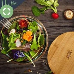 Klarstein Glazen Serveerschaal Met Bamboe Deksel - Afwasmachinebestendig - Veelzijdig Inzetbaar -Serviesselectie Winkel 1200x1200 591