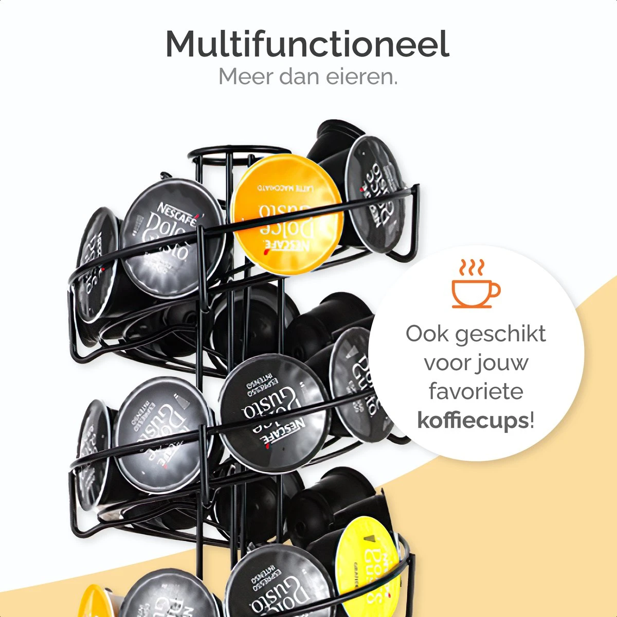Goliving Eierrek - Eierhouder - Eiermand - Eieren Bewaren - Draaibaar - Ruimtebesparend - RVS - Zwart 4 Goliving Eierrek - Eierhouder - Eiermand - Eieren Bewaren - Draaibaar - Ruimtebesparend - RVS - Zwart - Afbeelding 4
