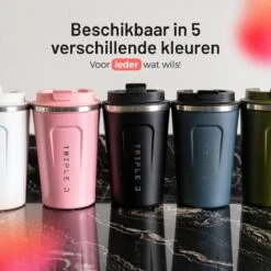 Triple J® Koffiebeker To Go - Thermosbeker - BPA & Lekvrij - 380ml - Groen -Serviesselectie Winkel 1200x1200 651