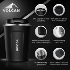 Volcan RVS Koffiebeker To Go - Thermosbeker - Theebeker - Coffee - Zwart 20 Volcan RVS Koffiebeker To Go - Thermosbeker - Theebeker - Coffee - Zwart -Serviesselectie Winkel 1200x1200 660