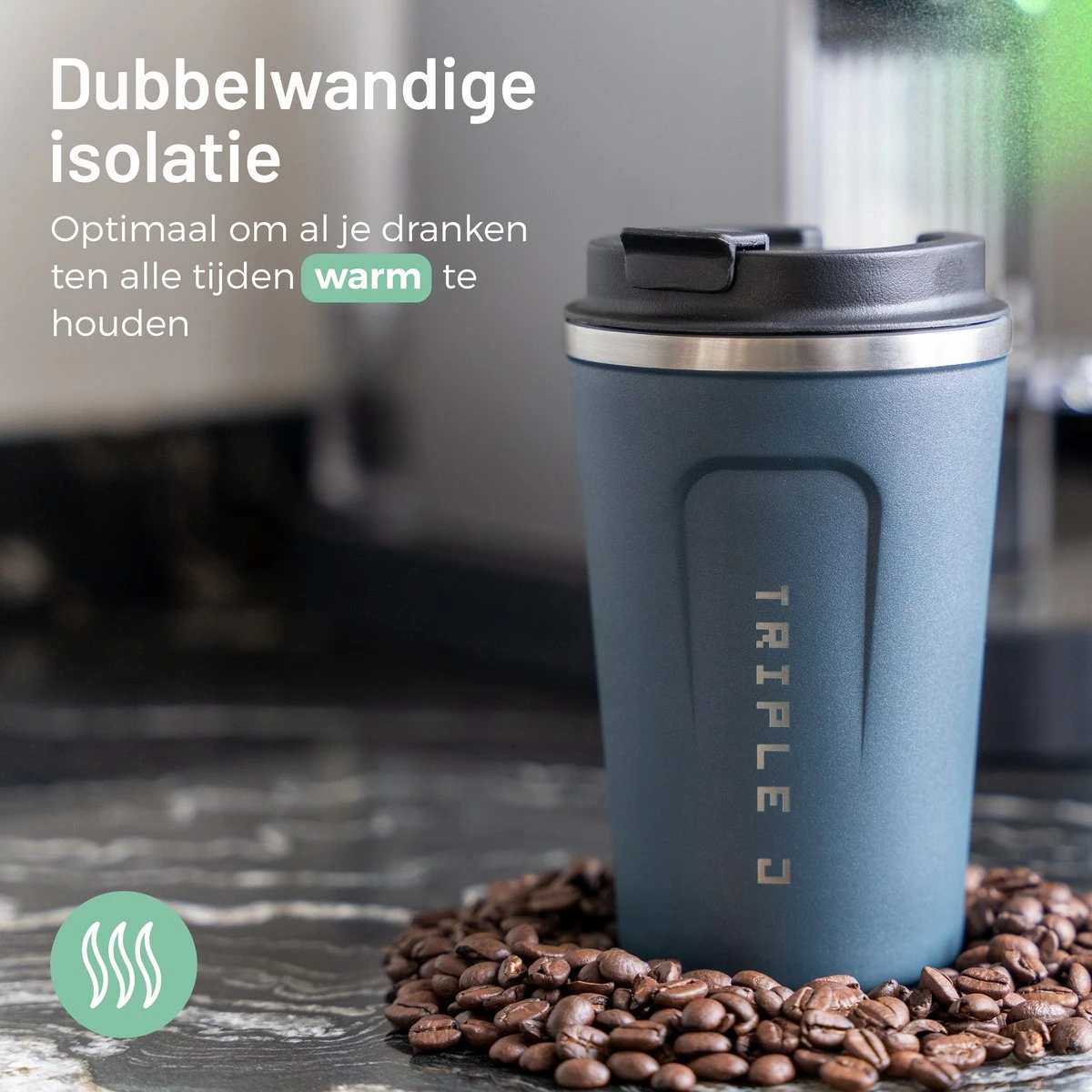 Triple J® Koffiebeker To Go - Thermosbeker - BPA & Lekvrij - 380ml - Blauw 6 Triple J® Koffiebeker To Go - Thermosbeker - BPA & Lekvrij - 380ml - Blauw - Afbeelding 6