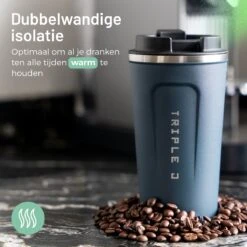 Triple J® Koffiebeker To Go - Thermosbeker - BPA & Lekvrij - 510ml - Blauw -Serviesselectie Winkel 1200x1200 679
