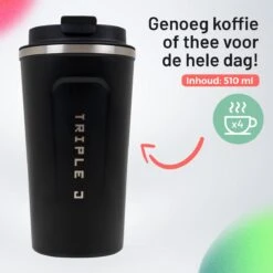 Triple J® Koffiebeker To Go - Thermosbeker - BPA & Lekvrij - 510ml - Zwart 14 Triple J® Koffiebeker To Go - Thermosbeker - BPA & Lekvrij - 510ml - Zwart -Serviesselectie Winkel 1200x1200 695