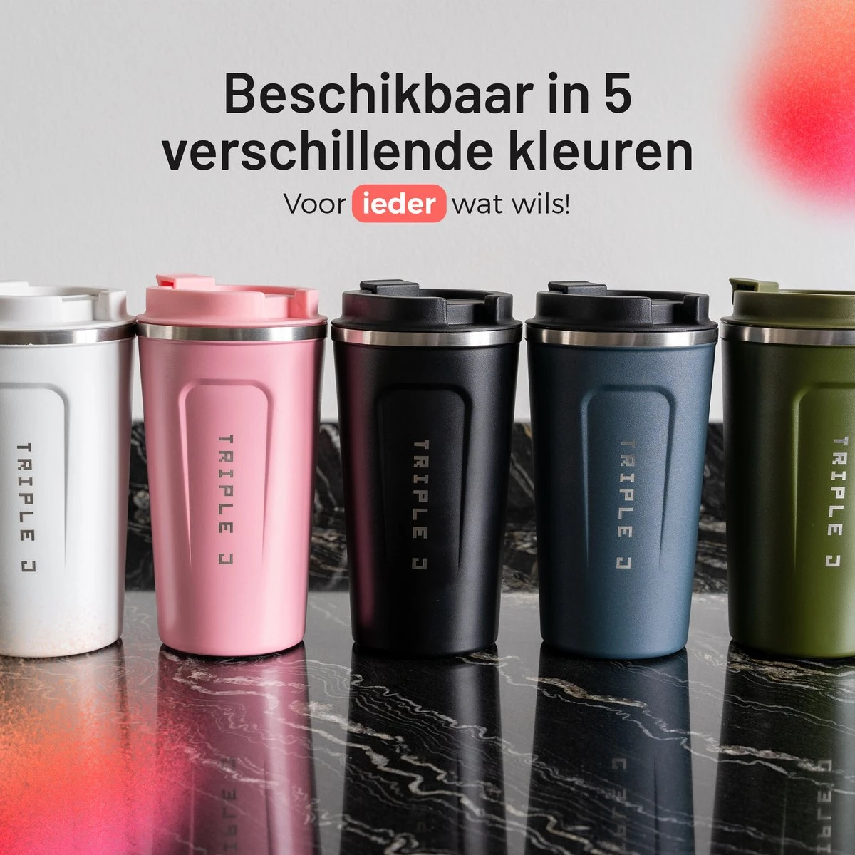 Triple J® Koffiebeker To Go - Thermosbeker - BPA & Lekvrij - 510ml - Groen 4 Triple J® Koffiebeker To Go - Thermosbeker - BPA & Lekvrij - 510ml - Groen - Afbeelding 4