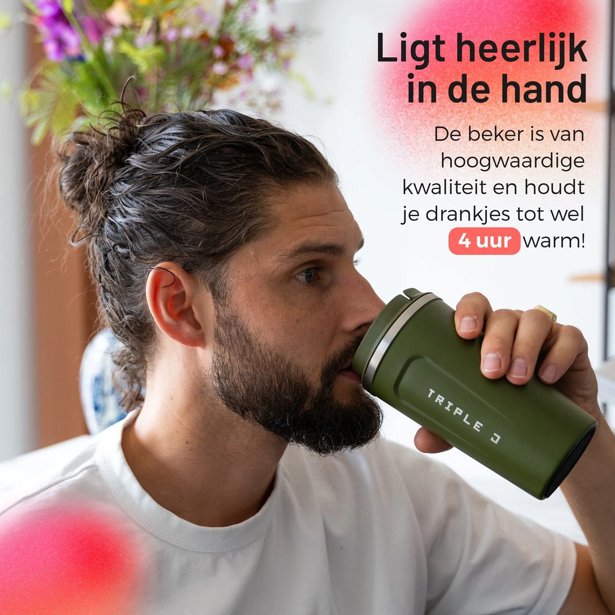 Triple J® Koffiebeker To Go - Thermosbeker - BPA & Lekvrij - 510ml - Groen 6 Triple J® Koffiebeker To Go - Thermosbeker - BPA & Lekvrij - 510ml - Groen - Afbeelding 6