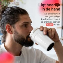 Triple J® Koffiebeker To Go - Thermosbeker - BPA & Lekvrij - 380ml - Wit -Serviesselectie Winkel 1200x1200 748
