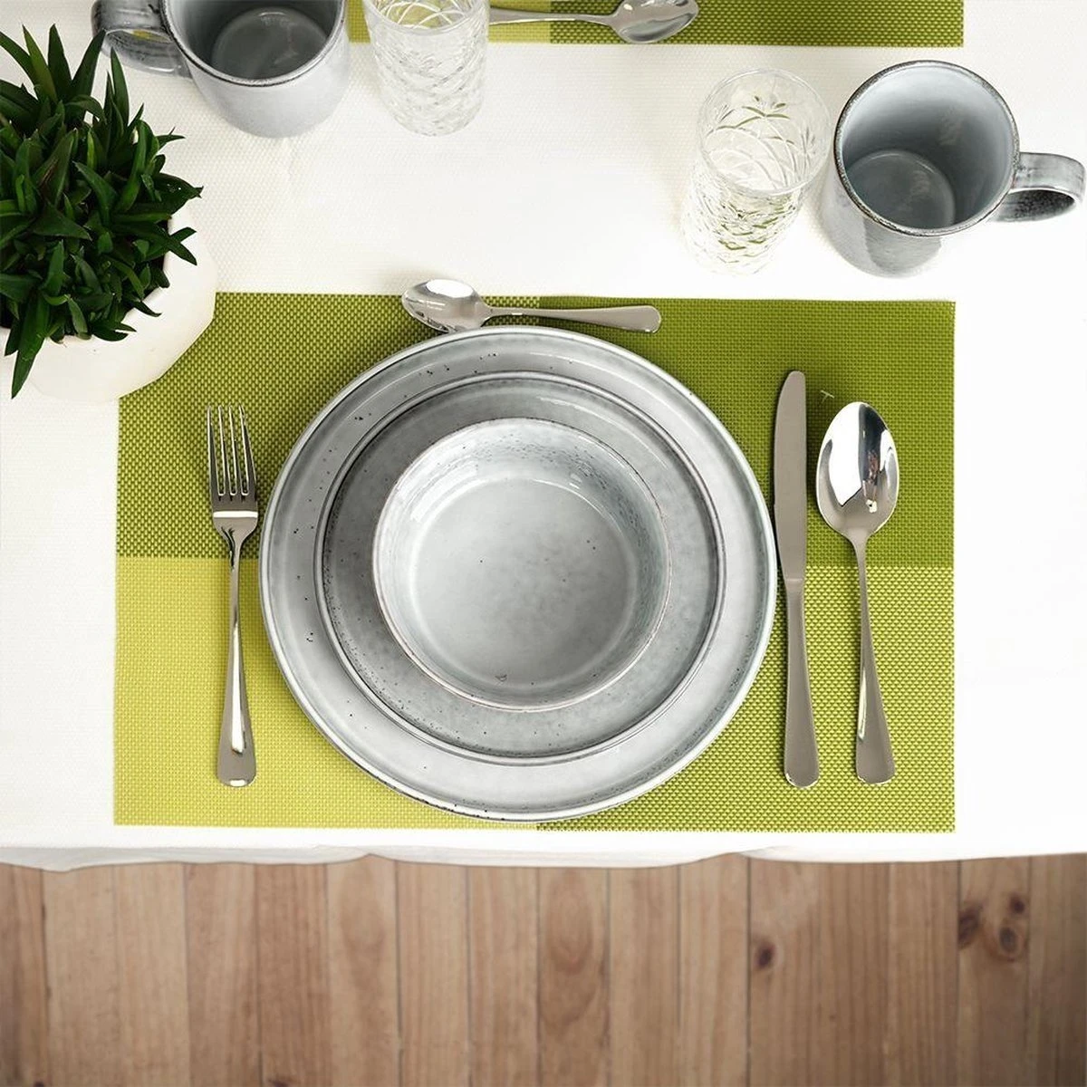 Excellent Serviesset - Servies - 16 Stuks - Aardewerk - Grijs 9 Excellent Serviesset - Servies - 16 Stuks - Aardewerk - Grijs - Afbeelding 9