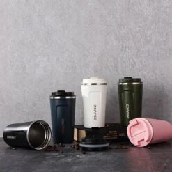 Koffiebeker To Go - RVS Thermosbeker - Drinkfles - Herbruikbare Koffiebeker - 500 Ml - Wit -Serviesselectie Winkel 1200x1200 861