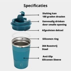 Castagnola Design RVS Koffiebeker To Go - Blauw - 380ml - Thermosbeker - Theebeker -Serviesselectie Winkel 1200x1200 881