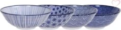 Tokyo Design Studio - Nippon Blue Assorted Designs Ramen Bowl / Poke Bowl 21x7.8cm 1000ml 4pcs ASS-1 1/12