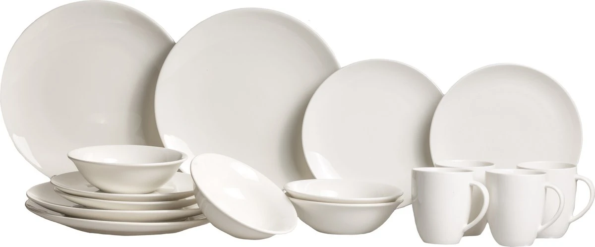 Vtwonen Serviesset - Wit - Porselein - 16-Delig 1 Vtwonen Serviesset - Wit - Porselein - 16-Delig