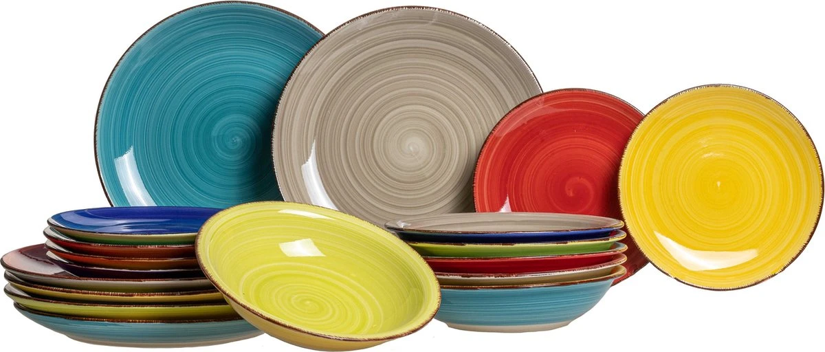 Imperial Kitchen Serviesset Malaga - Geschikt Voor 6 Personen - 18 Delig 1 Imperial Kitchen Serviesset Malaga - Geschikt Voor 6 Personen - 18 Delig