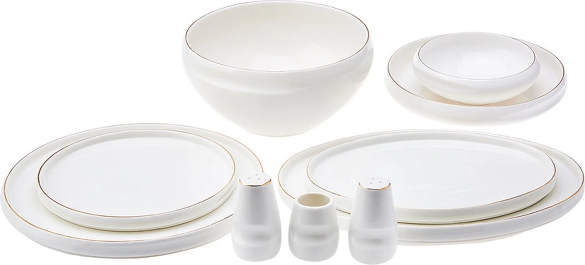 Karaca -Streamline- Sunset Gold -59-delig Porseleinen Servies Voor 12 Personen 4 Karaca -Streamline- Sunset Gold -59-delig Porseleinen Servies Voor 12 Personen - Afbeelding 4