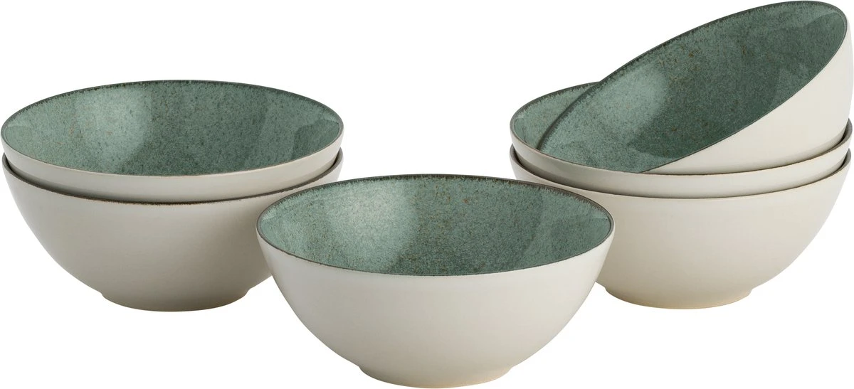 Lite-Body Kom Hermes - 500ml - Set Van 6 - Mintgroen Spikkel 1 Lite-Body Kom Hermes - 500ml - Set Van 6 - Mintgroen Spikkel