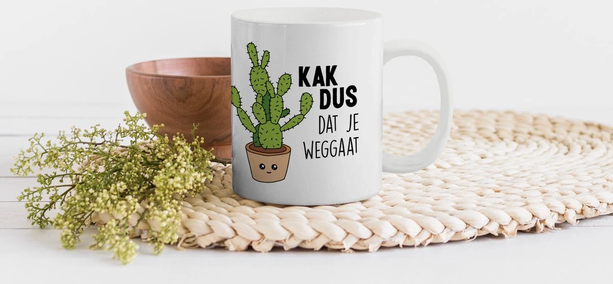 Mok - Koffiemok - Spreuken - Quote - 'Kak Dus Dat Je Weggaat' - Baan - Mokken - 350 ML - Beker - Koffiemokken - Theemok - Mok Met Tekst 3 Mok - Koffiemok - Spreuken - Quote - 'Kak Dus Dat Je Weggaat' - Baan - Mokken - 350 ML - Beker - Koffiemokken - Theemok - Mok Met Tekst - Afbeelding 3