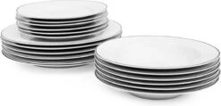 Serviesset Bordenset 6 Persoons 18 Delig - Wit Met Zwart Randje 9 Serviesset Bordenset 6 Persoons 18 Delig - Wit Met Zwart Randje -Serviesselectie Winkel 1200x579