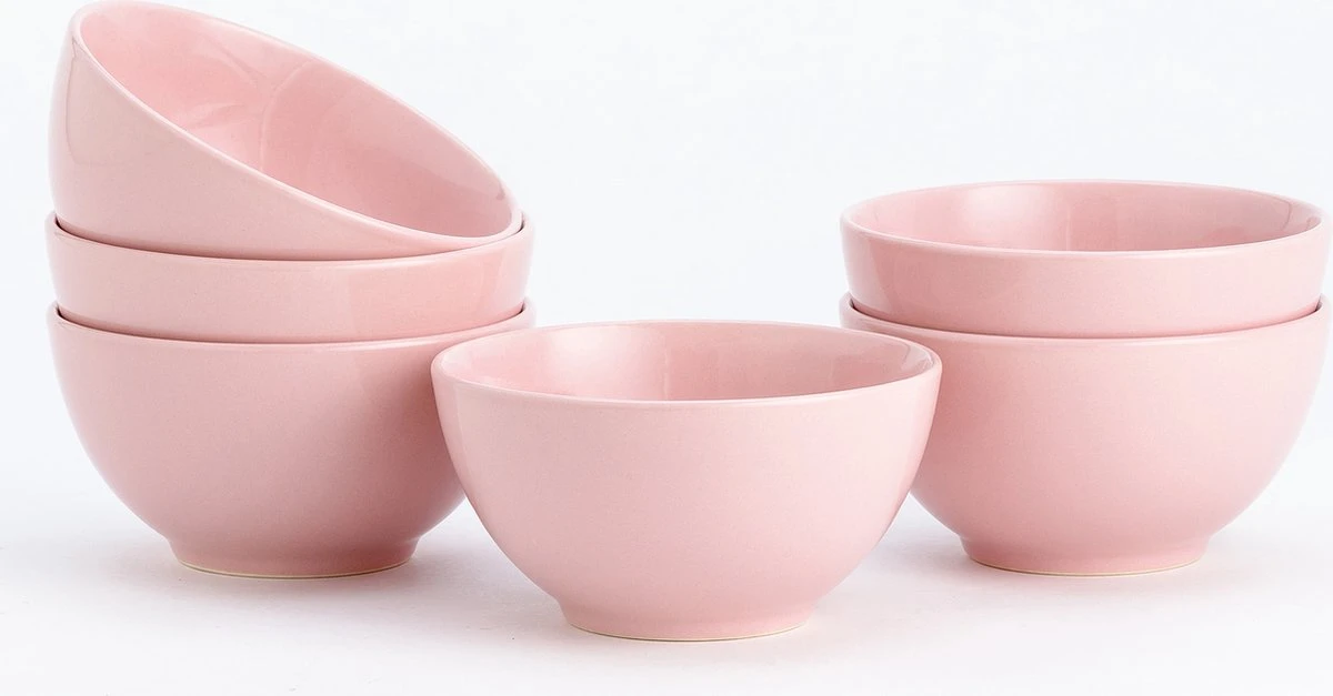 Lite-Body - Hermes Kom 500 Ml - Set Van 6 - Rond – Licht Roze 1 Lite-Body - Hermes Kom 500 Ml - Set Van 6 - Rond – Licht Roze