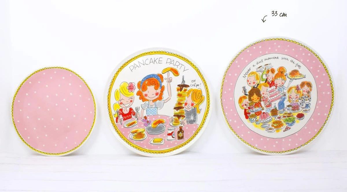 Blond Amsterdam Even Bijkletsen Plat Bord Ø33 Cm - Stip 4 Blond Amsterdam Even Bijkletsen Plat Bord Ø33 Cm - Stip - Afbeelding 4