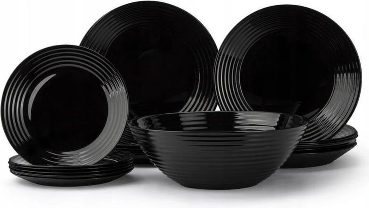 Luminarc Harena Serviesset - Zwart - 19-delig - 6 Persoons 1 Luminarc Harena Serviesset - Zwart - 19-delig - 6 Persoons