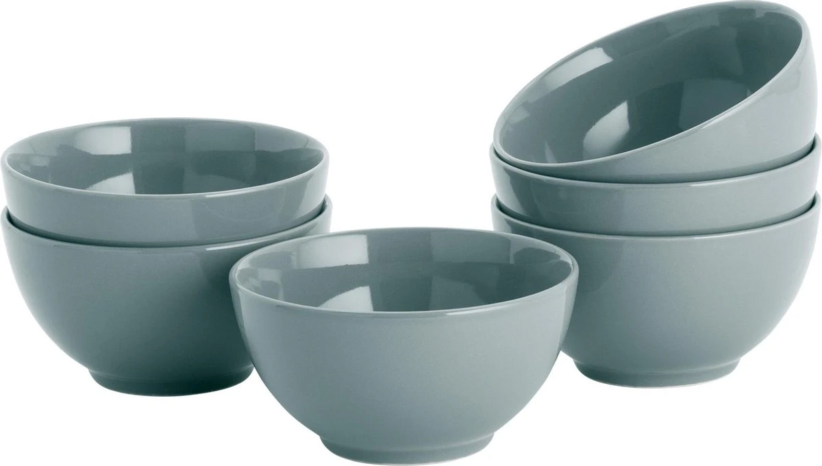 Lite-Body - Hermes Kom 500 Ml - Set Van 6 - Groen Grijs 1 Lite-Body - Hermes Kom 500 Ml - Set Van 6 - Groen Grijs