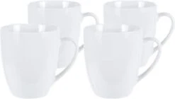 Excellent Houseware Set Van 4x Stuks Bekers/mokken Wit 380 Ml Van Porselein - Melkbekers -Serviesselectie Winkel 1200x682