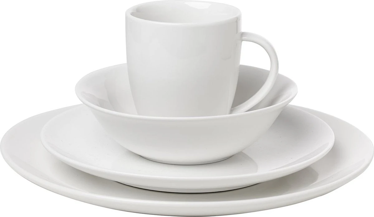 Vtwonen Serviesset - Wit - Porselein - 16-Delig 4 Vtwonen Serviesset - Wit - Porselein - 16-Delig - Afbeelding 4