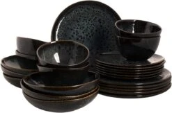 Palmer Serviesset Eccentric Stoneware 6-persoons 24-delig Blauw -Serviesselectie Winkel 1200x792