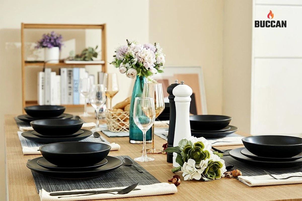 Buccan Borden Set - Matt Onyx - Zwart - 18pcs 3 Buccan Borden Set - Matt Onyx - Zwart - 18pcs - Afbeelding 3