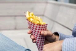 Papieren Frietzak | 50 Stuks | Patatzak | Rode Print | Frietzakken | Puntzakken | Frietzakjes -Serviesselectie Winkel 1200x800 149