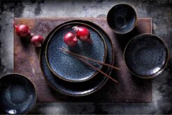 Palmer Serviesset Eccentric Stoneware 6-persoons 24-delig Blauw -Serviesselectie Winkel 1200x802 6