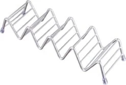 Krumble Taco Houder - Taco En Tortilla Houder Voor 4 Stuks - Serveerschalen - Koken & Tafelen - Kookgerei - Snack- & Tappasschalen - Metaal - Zilver -Serviesselectie Winkel 1200x811