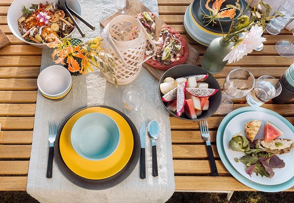 Mepal - Serviesset Bloom 8-delig – Geschikt Als Stijlvol Buitenservies - Pebble Assorti – Ideaal Voor Buiten En Binnen – Licht In Gewicht 4 Mepal - Serviesset Bloom 8-delig – Geschikt Als Stijlvol Buitenservies - Pebble Assorti – Ideaal Voor Buiten En Binnen – Licht In Gewicht - Afbeelding 4