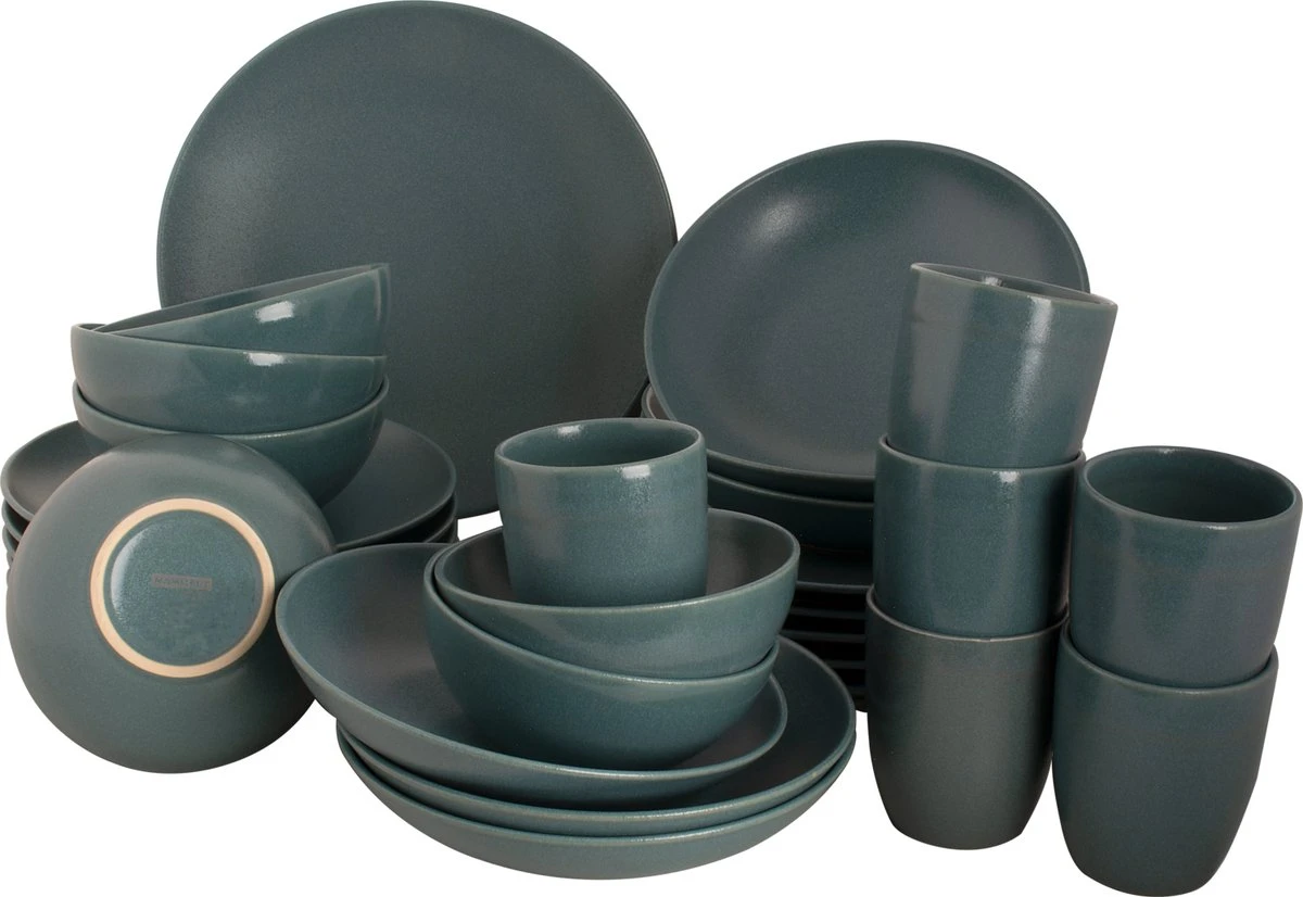 Mammoet Serviesset Spirit Stoneware 6-persoons 30-delig Groen 8 Mammoet Serviesset Spirit Stoneware 6-persoons 30-delig Groen - Afbeelding 8