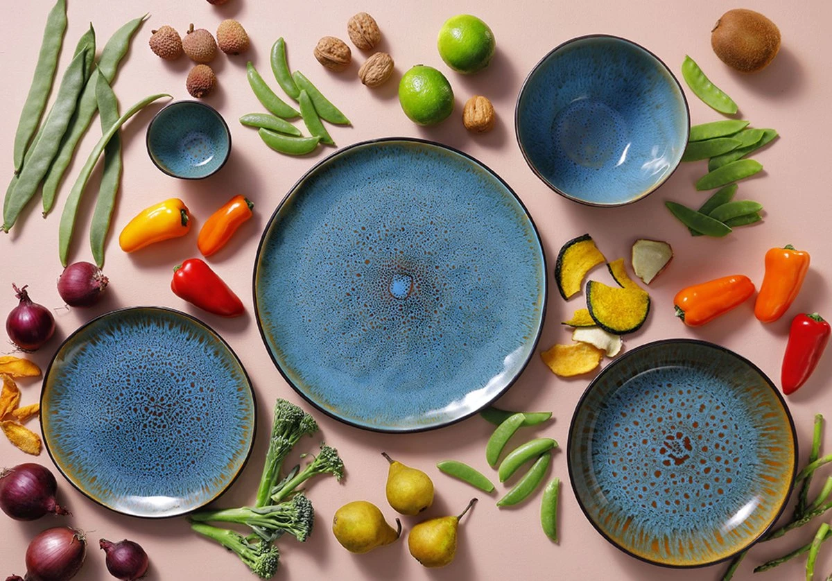 Palmer Serviesset Lotus Stoneware 6-persoons 24-delig Zwart Turquoise 6 Palmer Serviesset Lotus Stoneware 6-persoons 24-delig Zwart Turquoise - Afbeelding 6