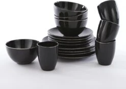 Serviesselectie Winkel 23 Mica Decorations Tabo Serviesset 4 Persoons - Zwart