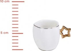 Karaca -Star- Set Van 6 Koffiekopset 80 Ml- Koffiekopjes Voor 6 Personen-Turkse Koffie-Moccakop-espressokop-12-delig, Witgoud, 6 Espressokopjes En 6 Schoteltjes, Mokkakopjes, Porselein, Koffieservies -Serviesselectie Winkel 1200x867 1