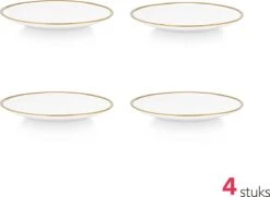 Vtwonen Serviesset - Wit-Goud - Porselein - 24-delig -Serviesselectie Winkel 1200x877