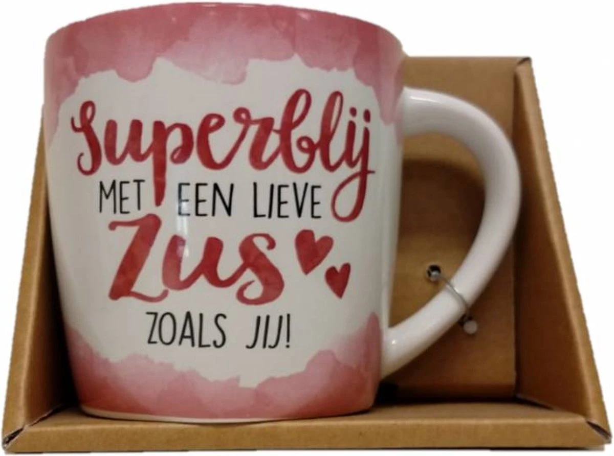 Enjoy Mok - Superblij Met Een Lieve Zus Zoals Jij - Met Binnentekst 3 Enjoy Mok - Superblij Met Een Lieve Zus Zoals Jij - Met Binnentekst - Afbeelding 3