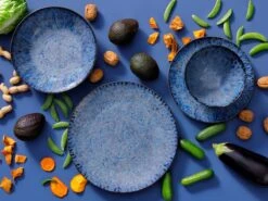 Palmer Serviesset Lester Stoneware 6-persoons 24-delig Zwart Blauw -Serviesselectie Winkel 1200x898