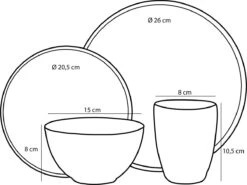 Mica Decorations Tabo Serviesset 4 Persoons - Zwart -Serviesselectie Winkel 1200x900