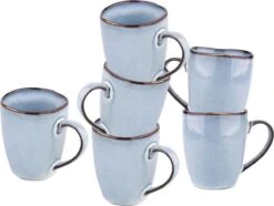 Koffiekopjes - Cappuccino Kop - Theemok - Koffiebeker - Blauw - 320ml - Set Van 6 -Serviesselectie Winkel 1200x904 1