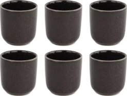 Orange85 Koffiekopjes - Espresso Kopjes - Set Van 6 - 100 Ml - Zwart