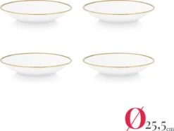 Vtwonen Serviesset - Wit-Goud - Porselein - 24-delig -Serviesselectie Winkel 1200x908