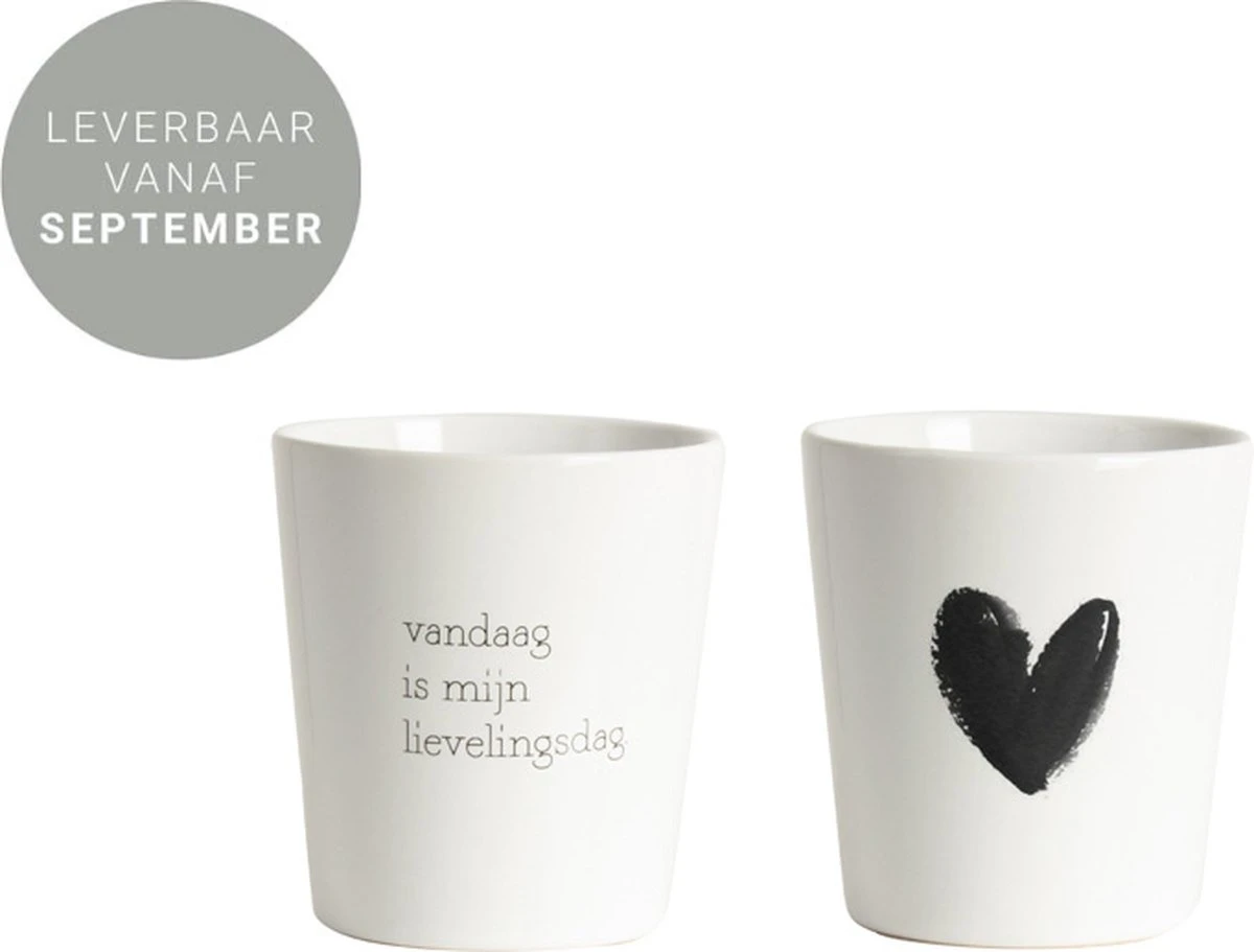 Gusta Mokje Hart-Vandaag Set A 2st Ø7,5x8cm 2 Gusta Mokje Hart-Vandaag Set A 2st Ø7,5x8cm - Afbeelding 2