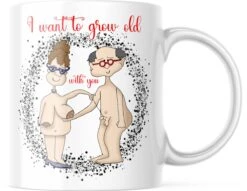 Valentijn Mok Met Tekst: I Want To Grow Old With You | Valentijn Cadeau | Valentijn Decoratie | Grappige Cadeaus | Koffiemok | Koffiebeker | Theemok | Theebeker